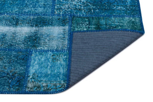 Apex Patchwork Carpet Turquoise 26125 80 x 150 cm