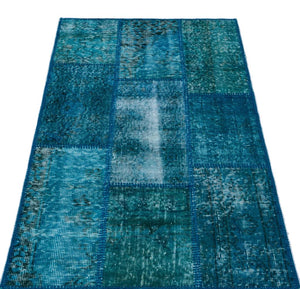 Apex Patchwork Carpet Turquoise 26125 80 x 150 cm