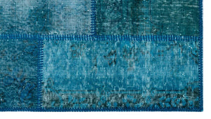 Apex Patchwork Carpet Turquoise 26125 80 x 150 cm