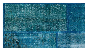 Apex Patchwork Carpet Turquoise 26125 80 x 150 cm