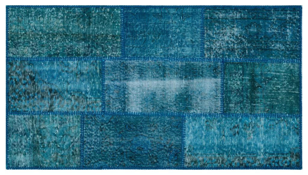 Apex Patchwork Carpet Turquoise 26125 80 x 150 cm