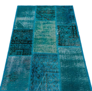 Apex Patchwork Carpet Turquoise 26182 80 x 150 cm