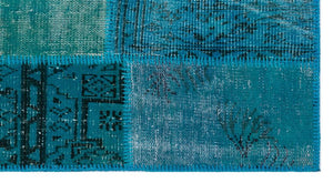 Apex Patchwork Carpet Turquoise 26182 80 x 150 cm
