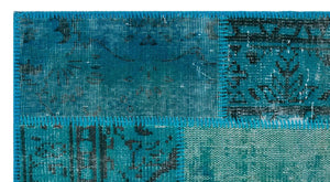 Apex Patchwork Carpet Turquoise 26182 80 x 150 cm