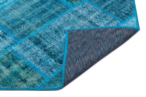 Apex Patchwork Carpet Turquoise 26252 120 x 180 cm