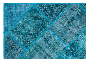 Apex Patchwork Carpet Turquoise 26252 120 x 180 cm