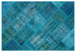 Apex Patchwork Carpet Turquoise 26252 120 x 180 cm