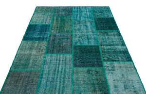 Apex Patchwork Carpet Turquoise 26297 160 x 230 cm