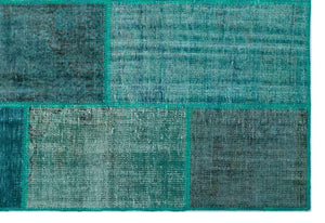 Apex Patchwork Carpet Turquoise 26297 160 x 230 cm