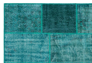 Apex Patchwork Carpet Turquoise 26297 160 x 230 cm