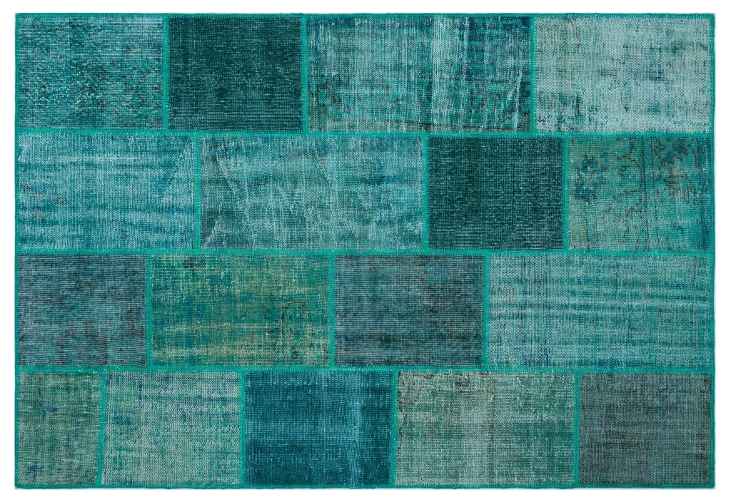 Apex Patchwork Carpet Turquoise 26297 160 x 230 cm