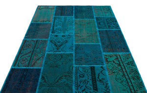 Apex Patchwork Carpet Turquoise 26385 160 x 230 cm