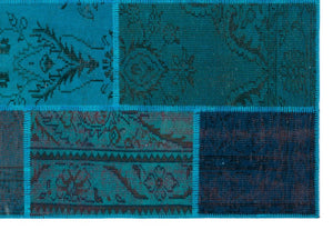 Apex Patchwork Carpet Turquoise 26385 160 x 230 cm