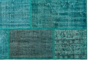 Apex Patchwork Carpet Turquoise 26411 158 x 230 cm