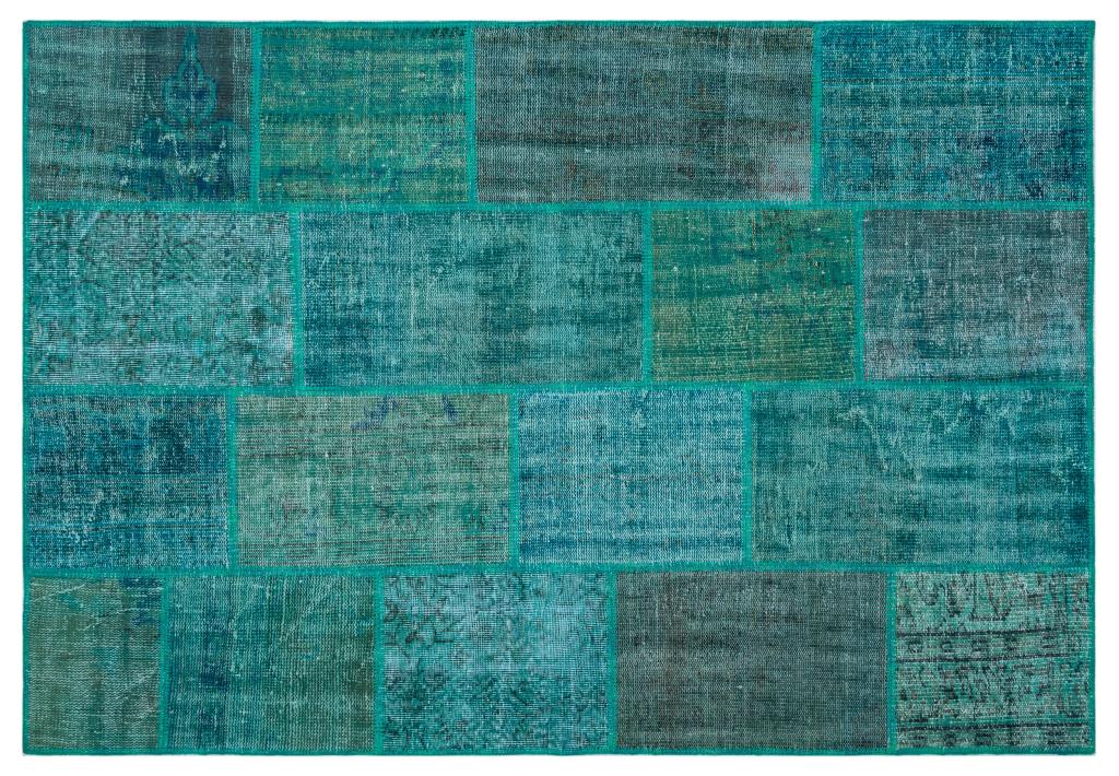 Apex Patchwork Carpet Turquoise 26411 158 x 230 cm