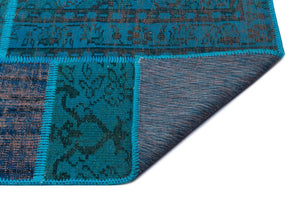 Apex Patchwork Carpet Turquoise 26412 157 x 230 cm