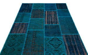 Apex Patchwork Carpet Turquoise 26412 157 x 230 cm