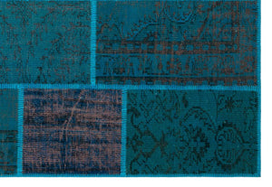Apex Patchwork Carpet Turquoise 26412 157 x 230 cm