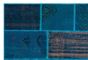Apex Patchwork Carpet Turquoise 26412 157 x 230 cm