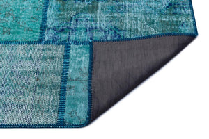 Apex Patchwork Carpet Turquoise 26432 160 x 230 cm