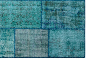Apex Patchwork Carpet Turquoise 26432 160 x 230 cm
