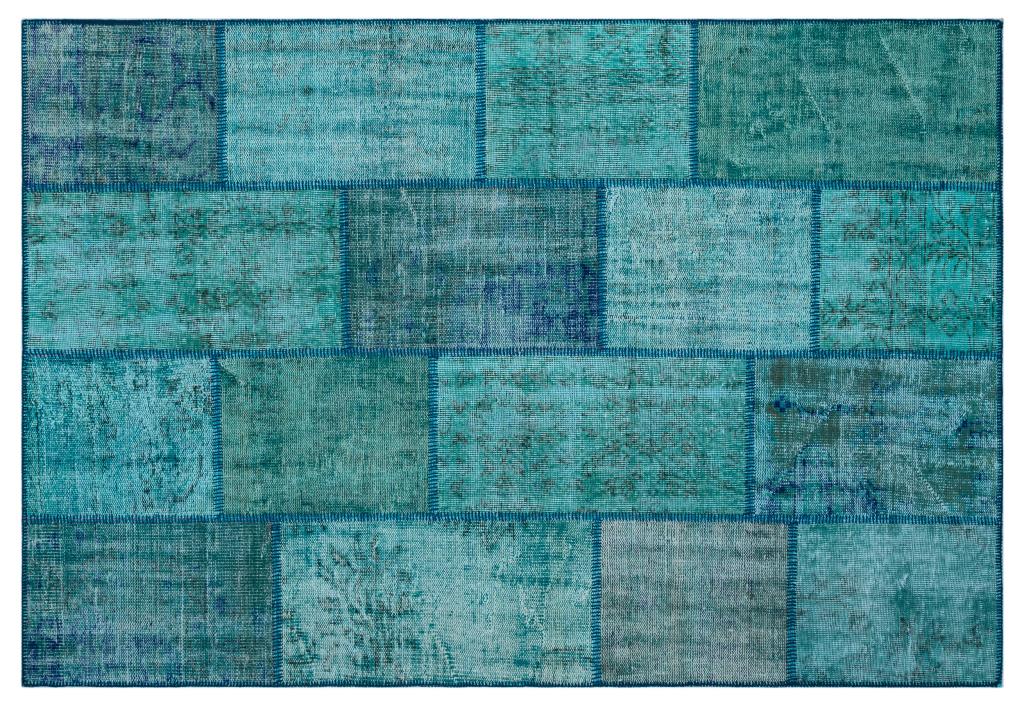 Apex Patchwork Carpet Turquoise 26432 160 x 230 cm