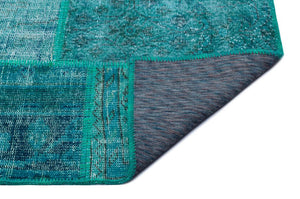 Apex Patchwork Carpet Turquoise 26435 156 x 230 cm