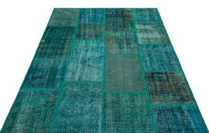 Apex Patchwork Carpet Turquoise 26435 156 x 230 cm