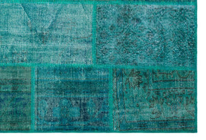 Apex Patchwork Carpet Turquoise 26435 156 x 230 cm