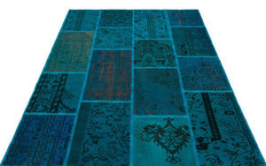 Apex Patchwork Carpet Turquoise 26464 158 x 230 cm