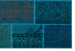 Apex Patchwork Carpet Turquoise 26464 158 x 230 cm