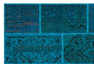 Apex Patchwork Carpet Turquoise 26464 158 x 230 cm