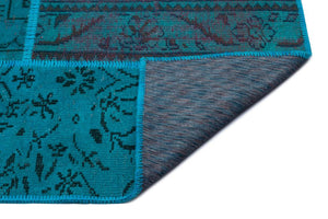Apex Patchwork Carpet Turquoise 26514 160 x 230 cm