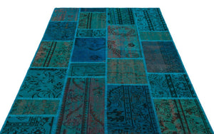 Apex Patchwork Carpet Turquoise 26514 160 x 230 cm