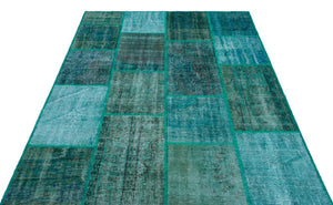 Apex Patchwork Carpet Turquoise 26540 158 x 230 cm