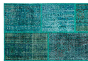 Apex Patchwork Carpet Turquoise 26540 158 x 230 cm