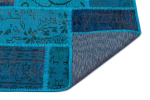 Apex Patchwork Carpet Turquoise 26547 120 x 180 cm