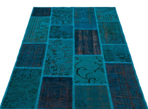 Apex Patchwork Carpet Turquoise 26547 120 x 180 cm
