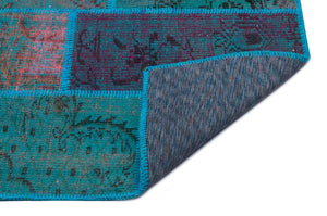 Apex Patchwork Carpet Turquoise 26628 120 x 180 cm