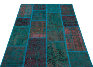 Apex Patchwork Carpet Turquoise 26628 120 x 180 cm