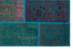 Apex Patchwork Carpet Turquoise 26628 120 x 180 cm