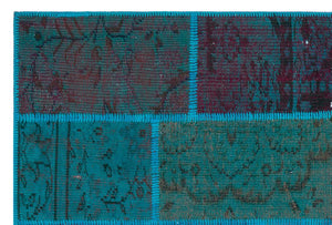 Apex Patchwork Carpet Turquoise 26628 120 x 180 cm