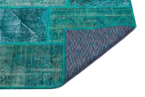 Apex Patchwork Carpet Turquoise 26650 120 x 180 cm