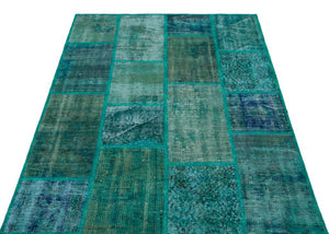 Apex Patchwork Carpet Turquoise 26650 120 x 180 cm