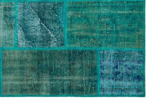 Apex Patchwork Carpet Turquoise 26650 120 x 180 cm