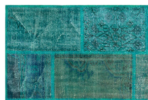 Apex Patchwork Carpet Turquoise 26650 120 x 180 cm