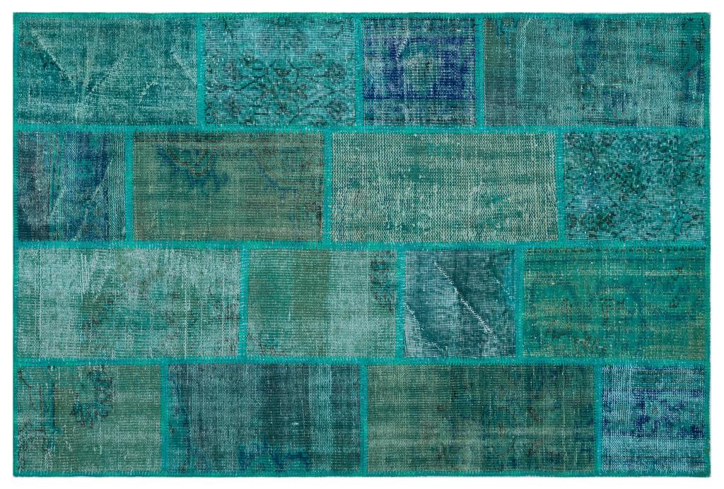 Apex Patchwork Carpet Turquoise 26650 120 x 180 cm