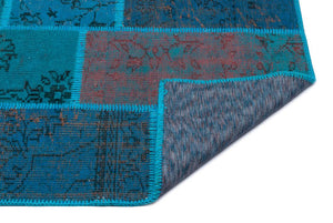 Apex Patchwork Carpet Turquoise 26659 120 x 180 cm