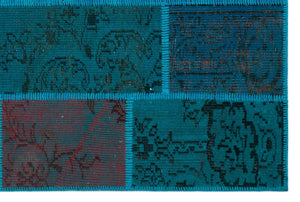 Apex Patchwork Carpet Turquoise 26659 120 x 180 cm