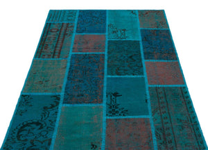 Apex Patchwork Carpet Turquoise 26694 120 x 180 cm